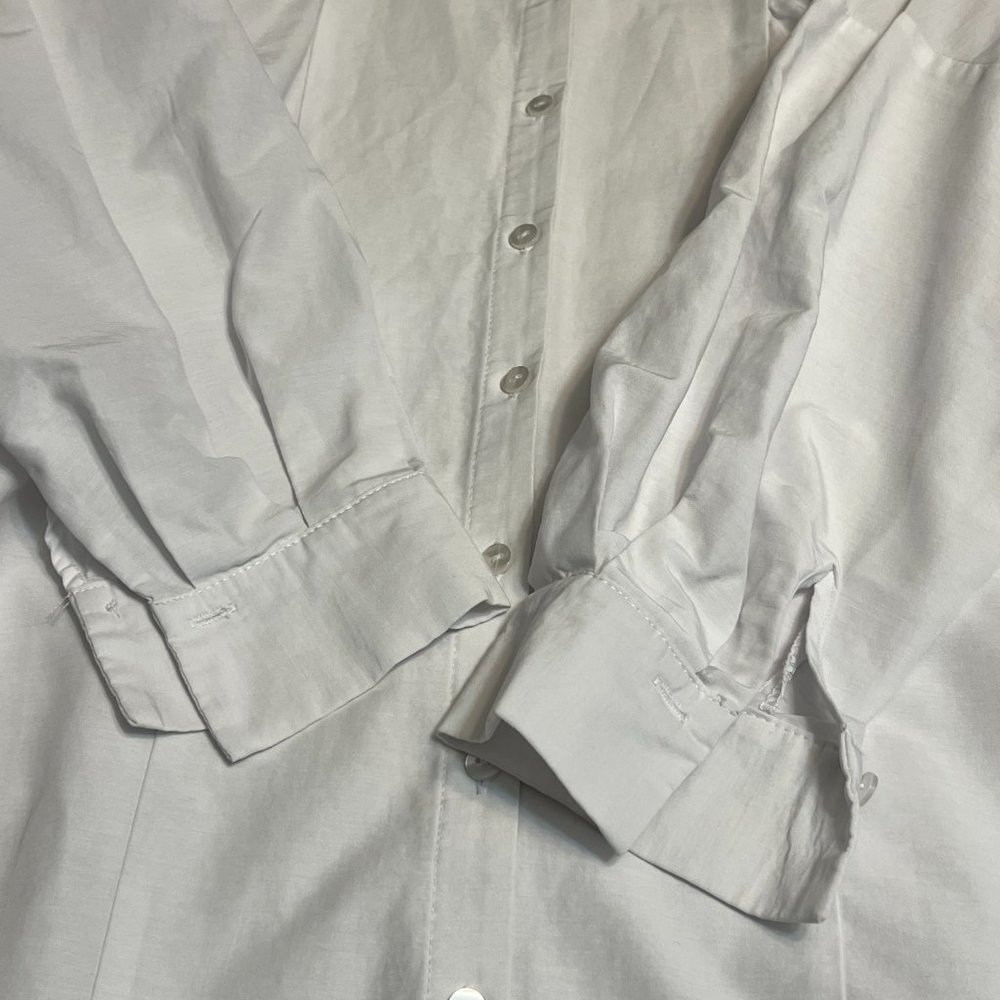 Topshop Women's Shirt Dress Button Down Long Sleeve Size 8 White - Picture 4 of 10
